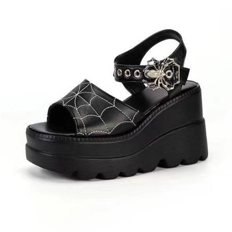 Webbed Venom Platform Sandals