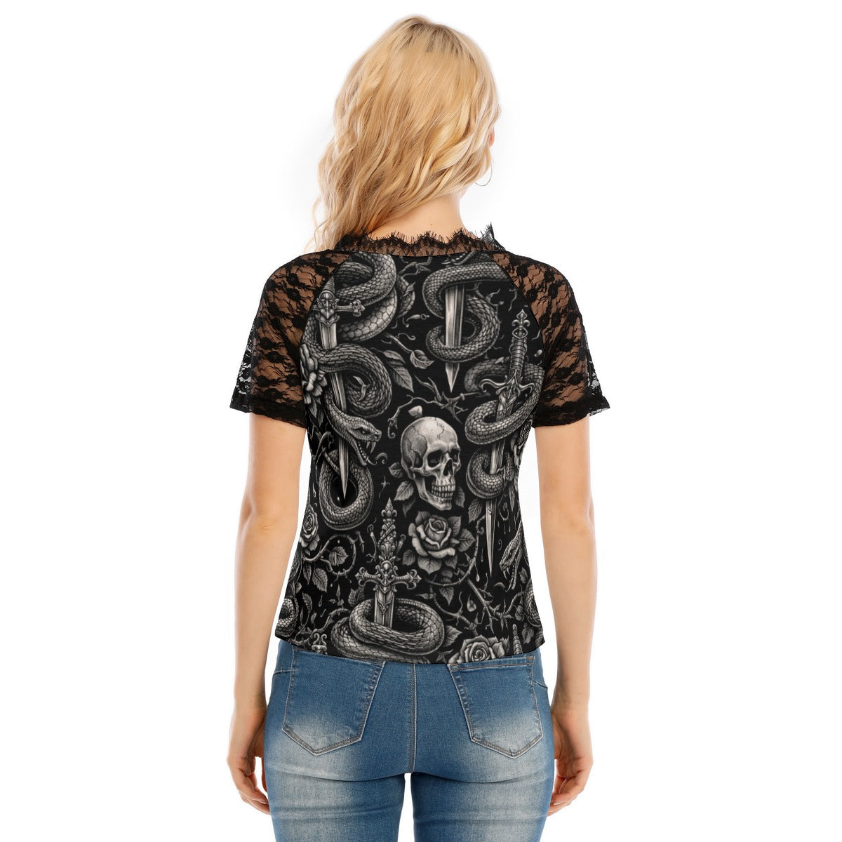 Serpent & Steel Lace V-Neck