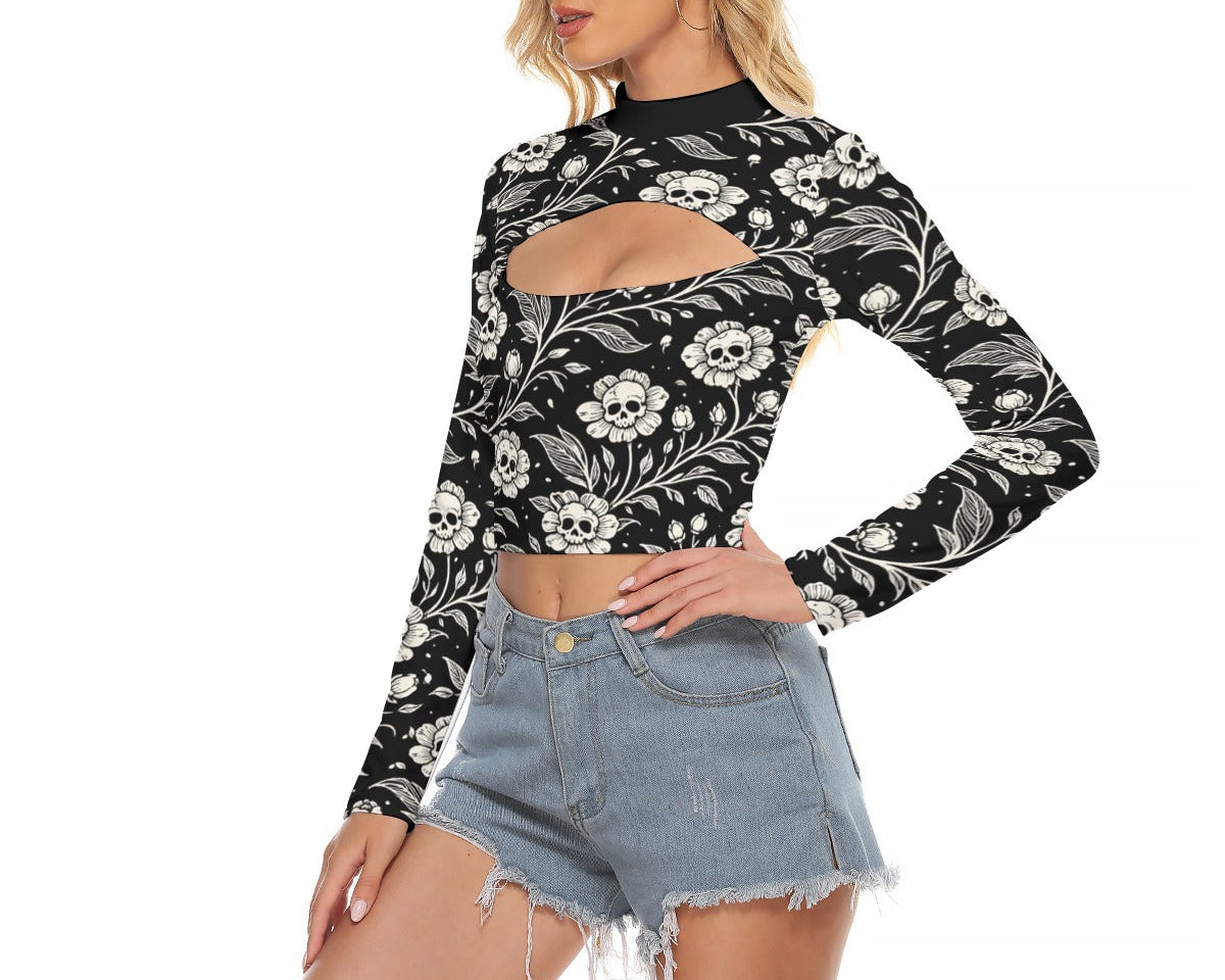 Dark Garden Skull Keyhole Top