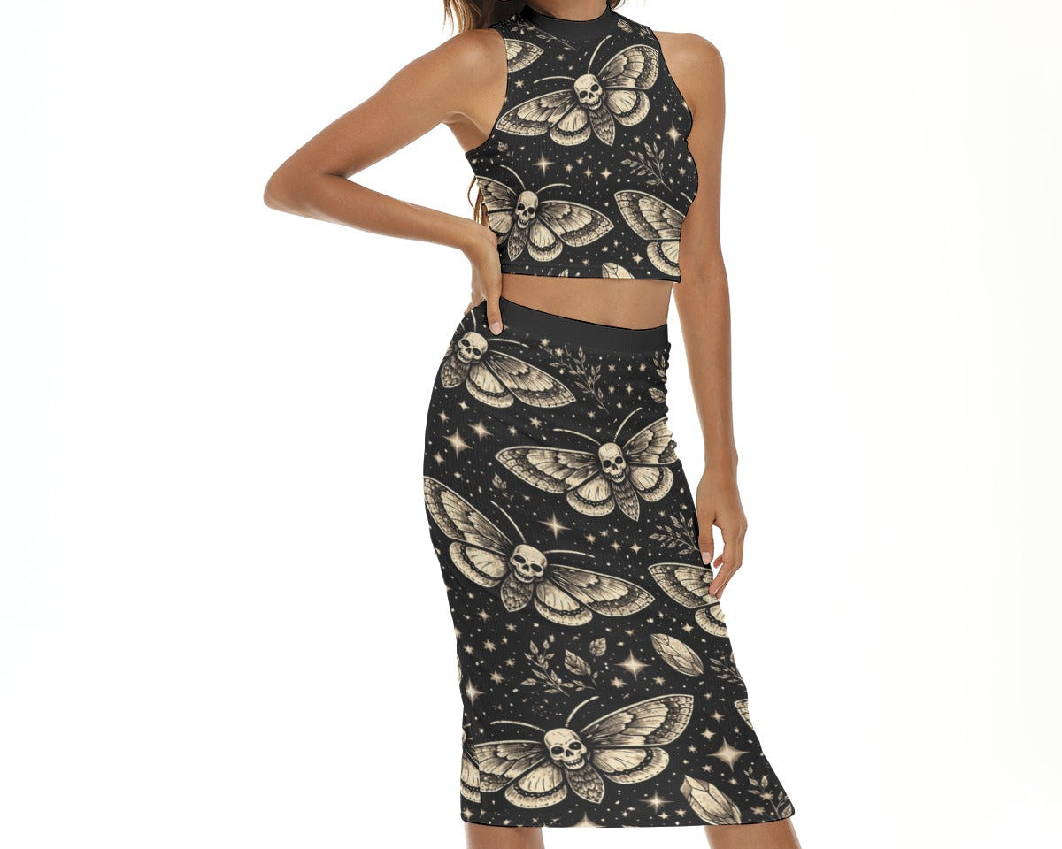Death Moth Split Skirt Set