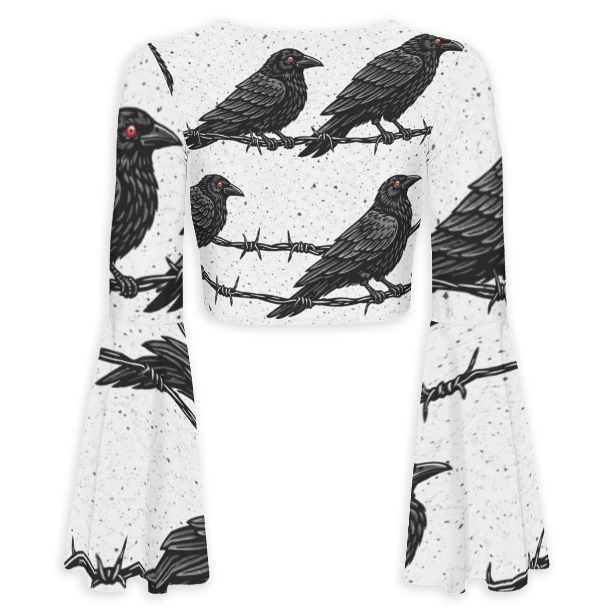 Raven Bell Sleeve Crop Top
