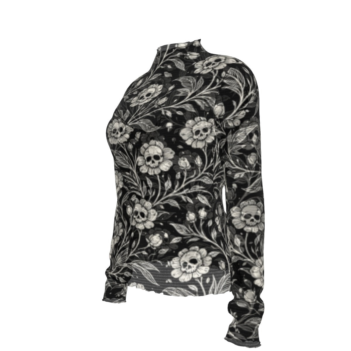 Dark Garden Skull Mesh Top