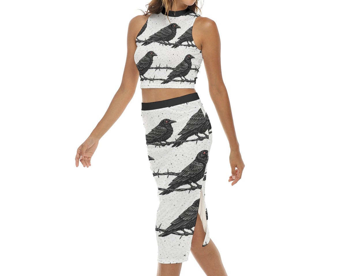 Raven Split Skirt Set