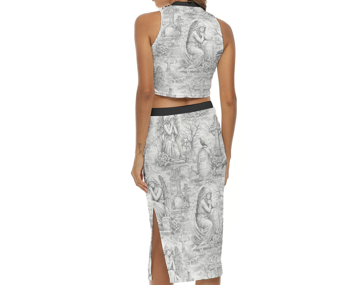 Final Rest Angels Split Skirt Set