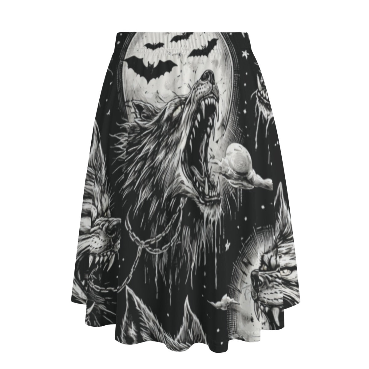 Cursed Wolves Midi Skirt