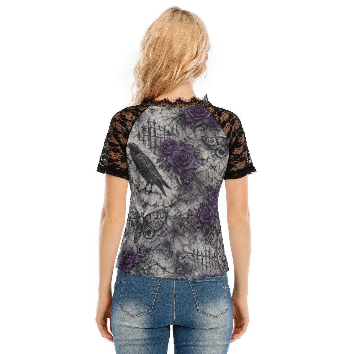 Rose Garden Cemetery Lace V-Neck