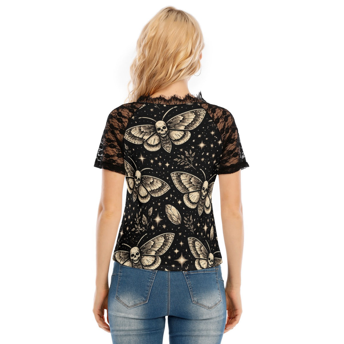 Death Moth Lace V-Neck
