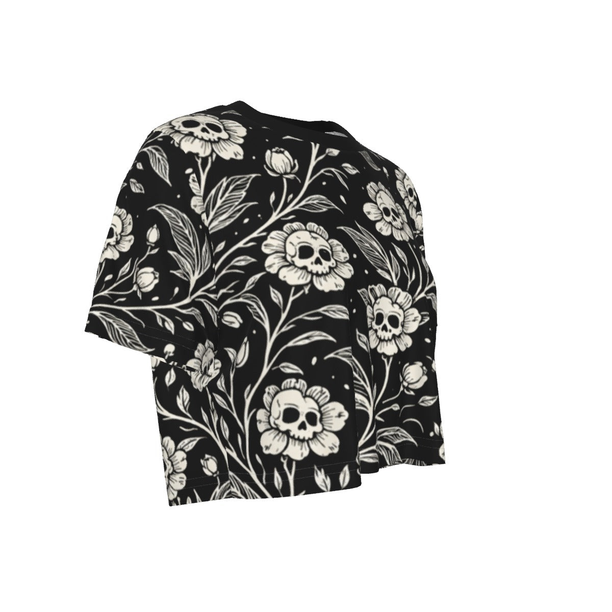 Dark Garden Skull Cropped Tee