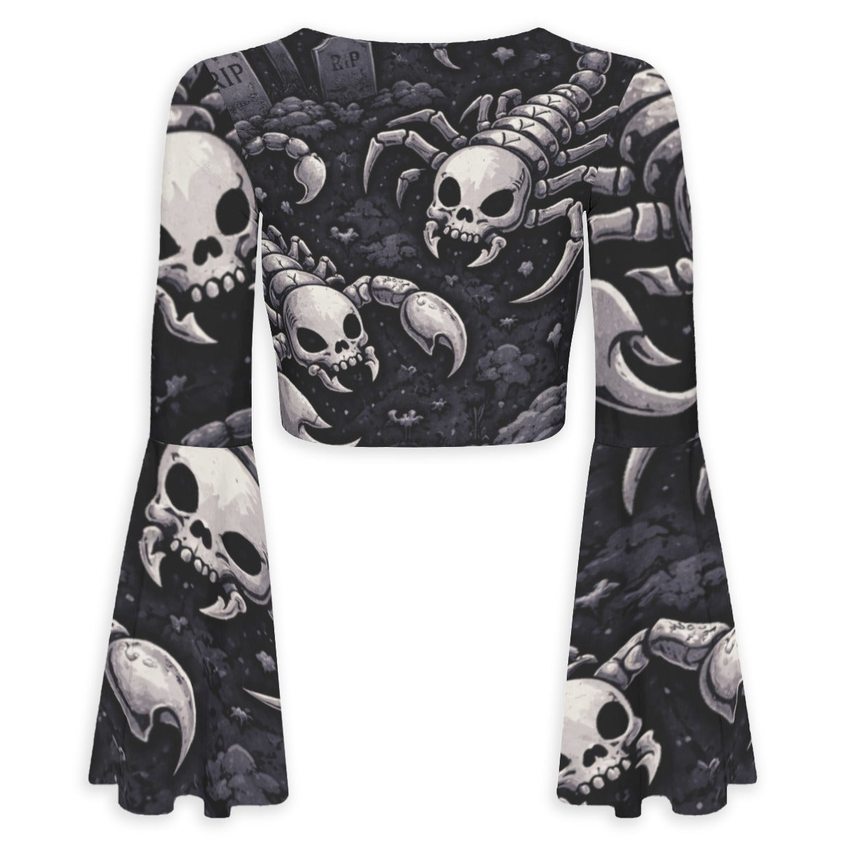 Grim Scorpions Bell Sleeve Crop Top