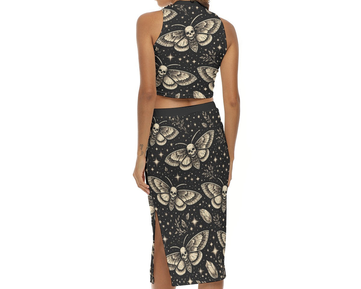 Death Moth Split Skirt Set