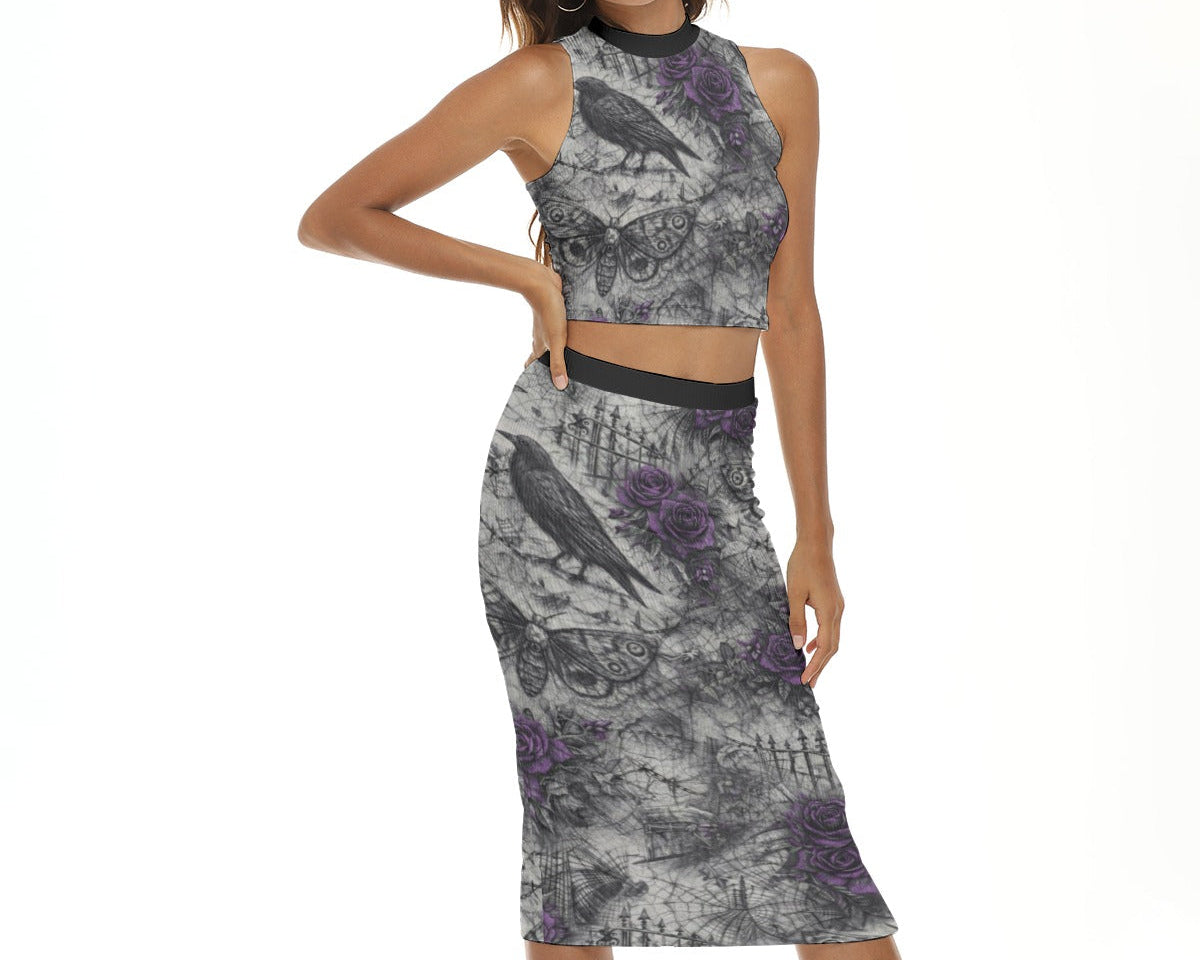 Rose Garden Cemetery Split Skirt Set