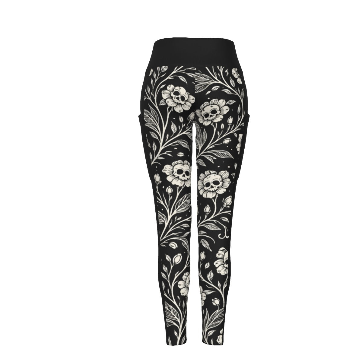 Dark Garden Skull Side Pocket Leggings