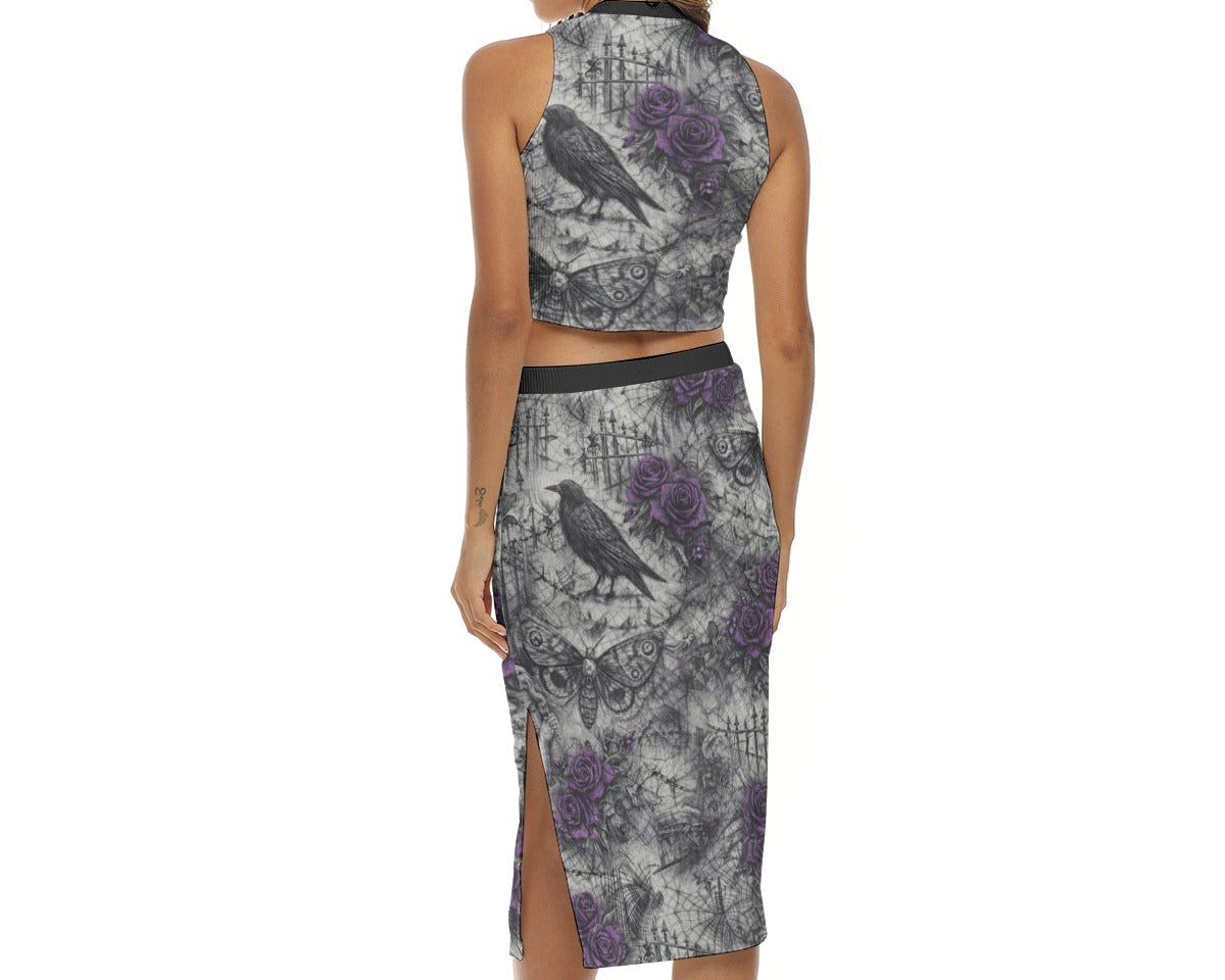 Rose Garden Cemetery Split Skirt Set