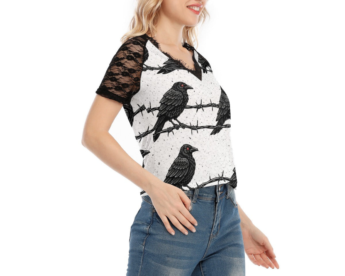 Raven Lace V-neck