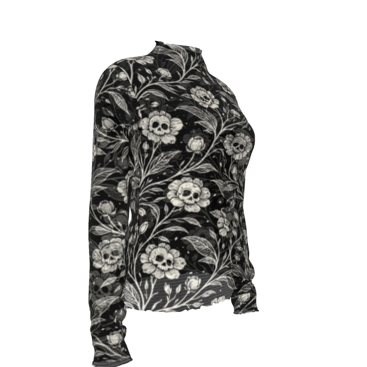 Dark Garden Skull Mesh Top