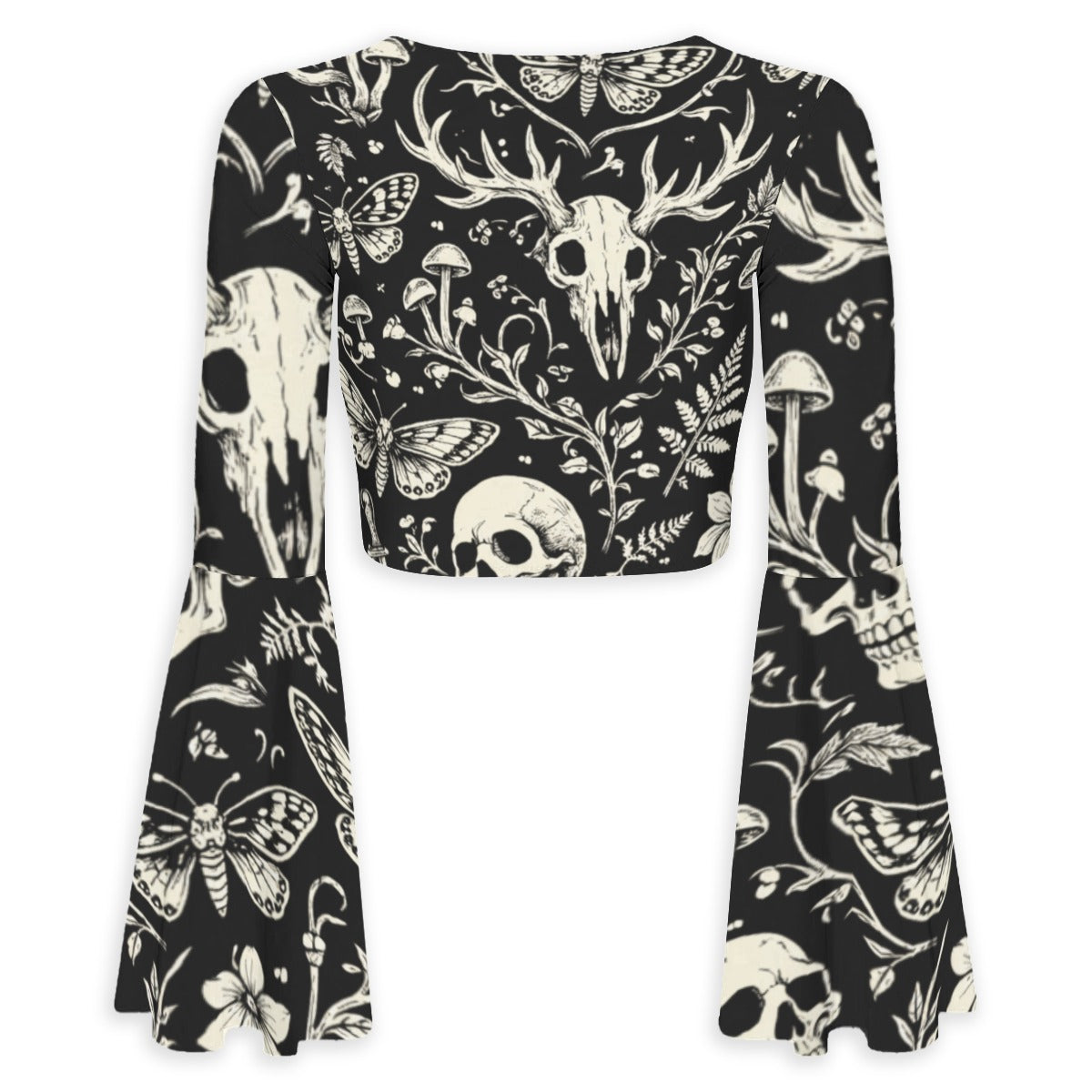 Dark Garden Bell Sleeve Crop Top