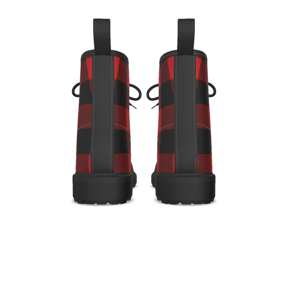 Crimson Check Gothic Combat Boots
