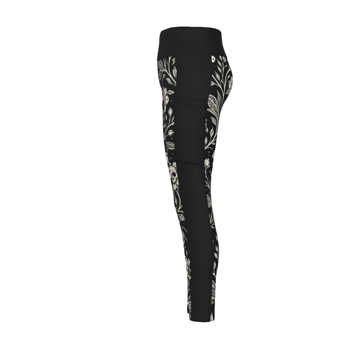Dark Garden Skull Side Pocket Leggings