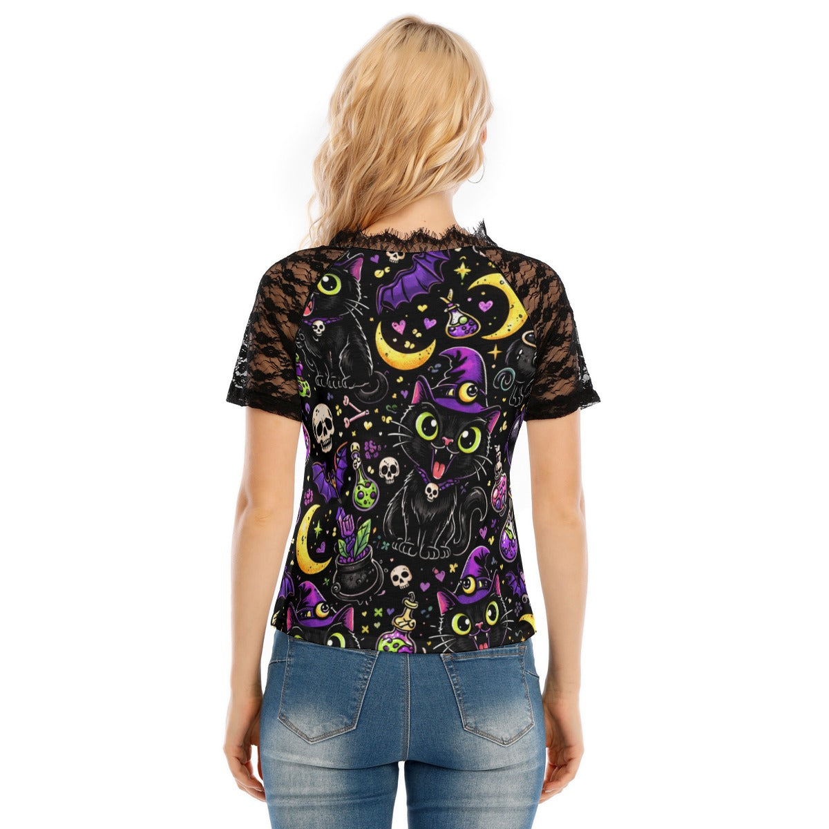 Hex Kitty Lace V-Neck