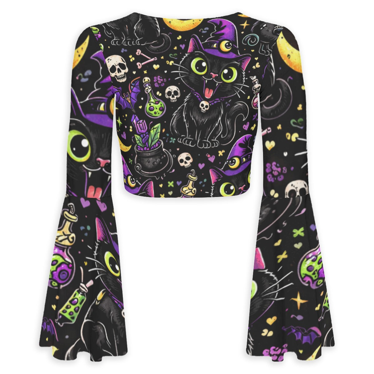 Hex Kitty Bell Sleeve Crop Top