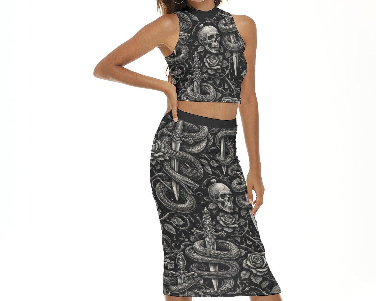 Serpent & Steel Split Skirt Set