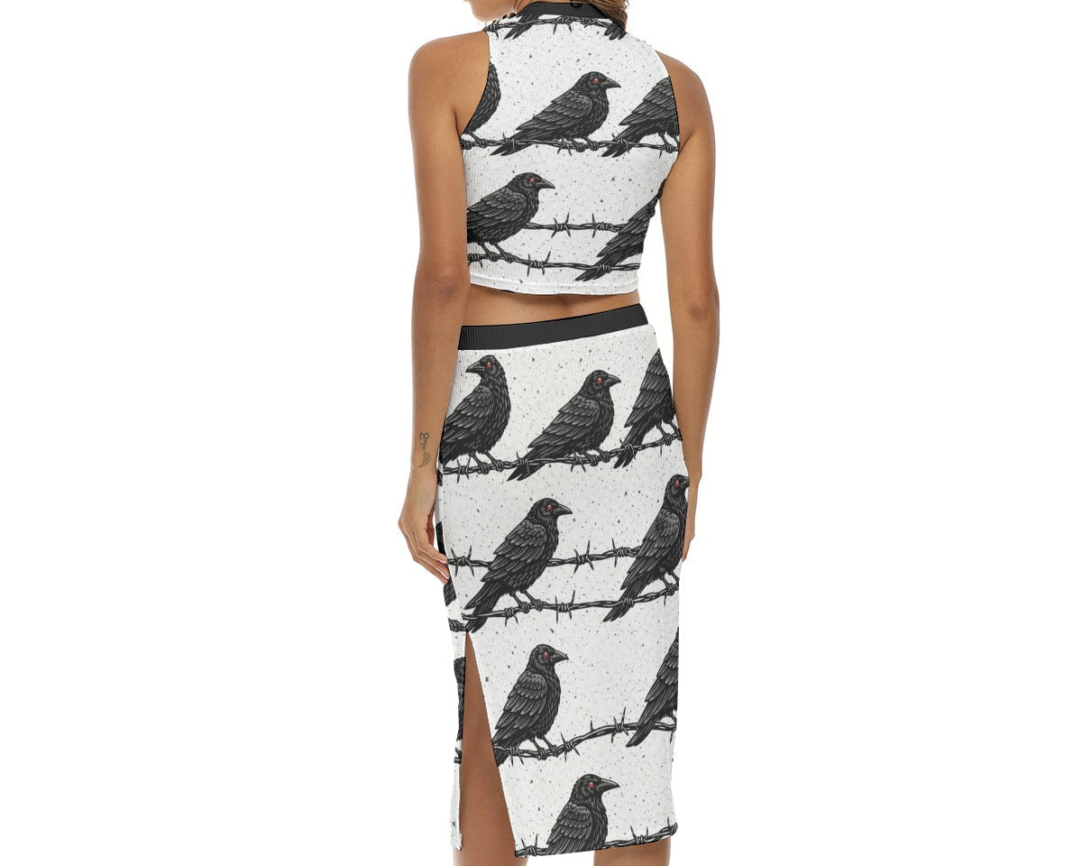 Raven Split Skirt Set