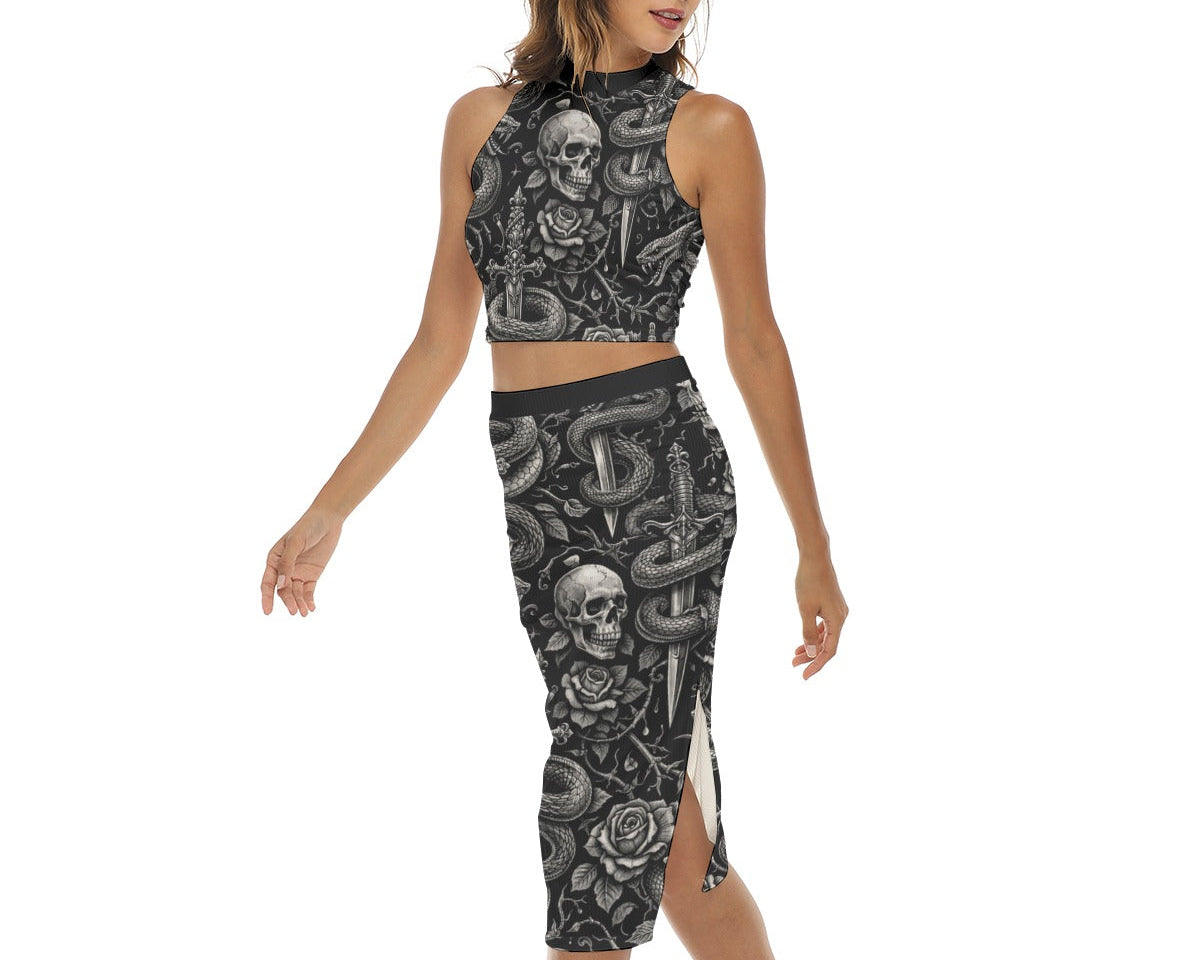 Serpent & Steel Split Skirt Set