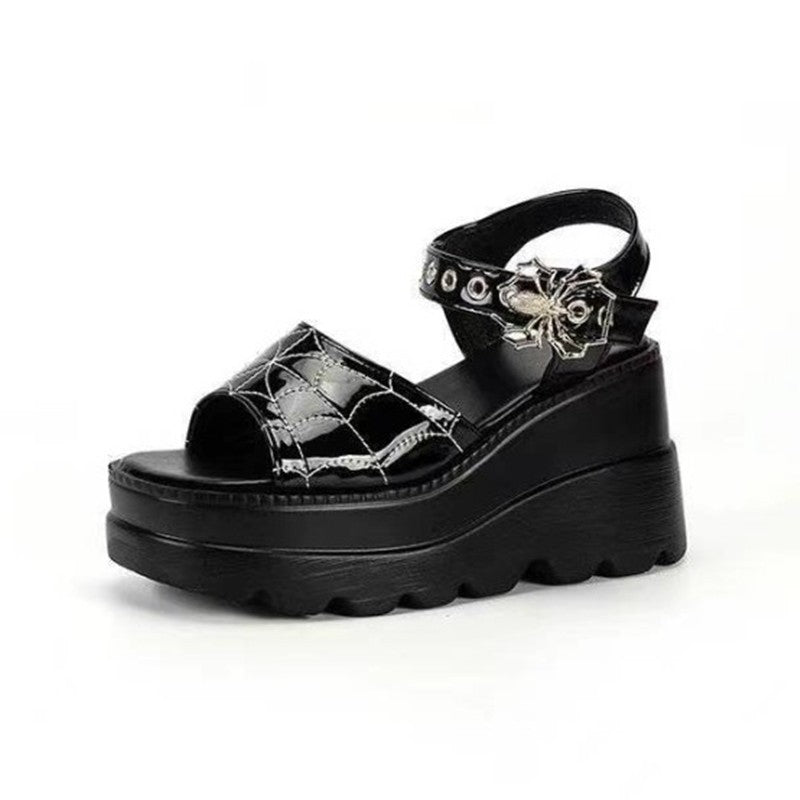 Webbed Venom Platform Sandals