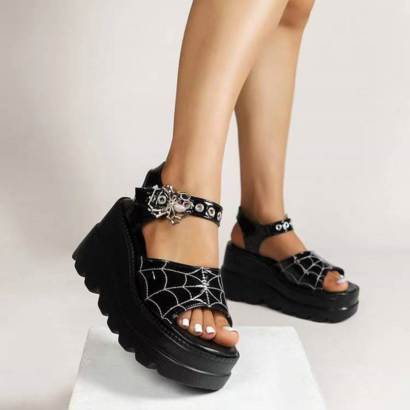Webbed Venom Platform Sandals