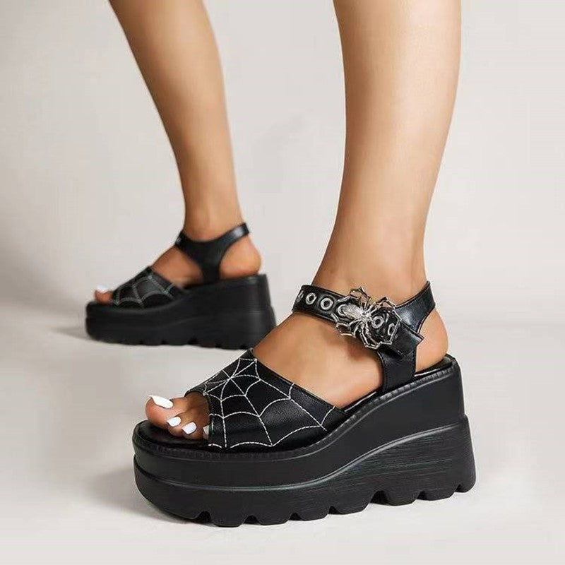Webbed Venom Platform Sandals