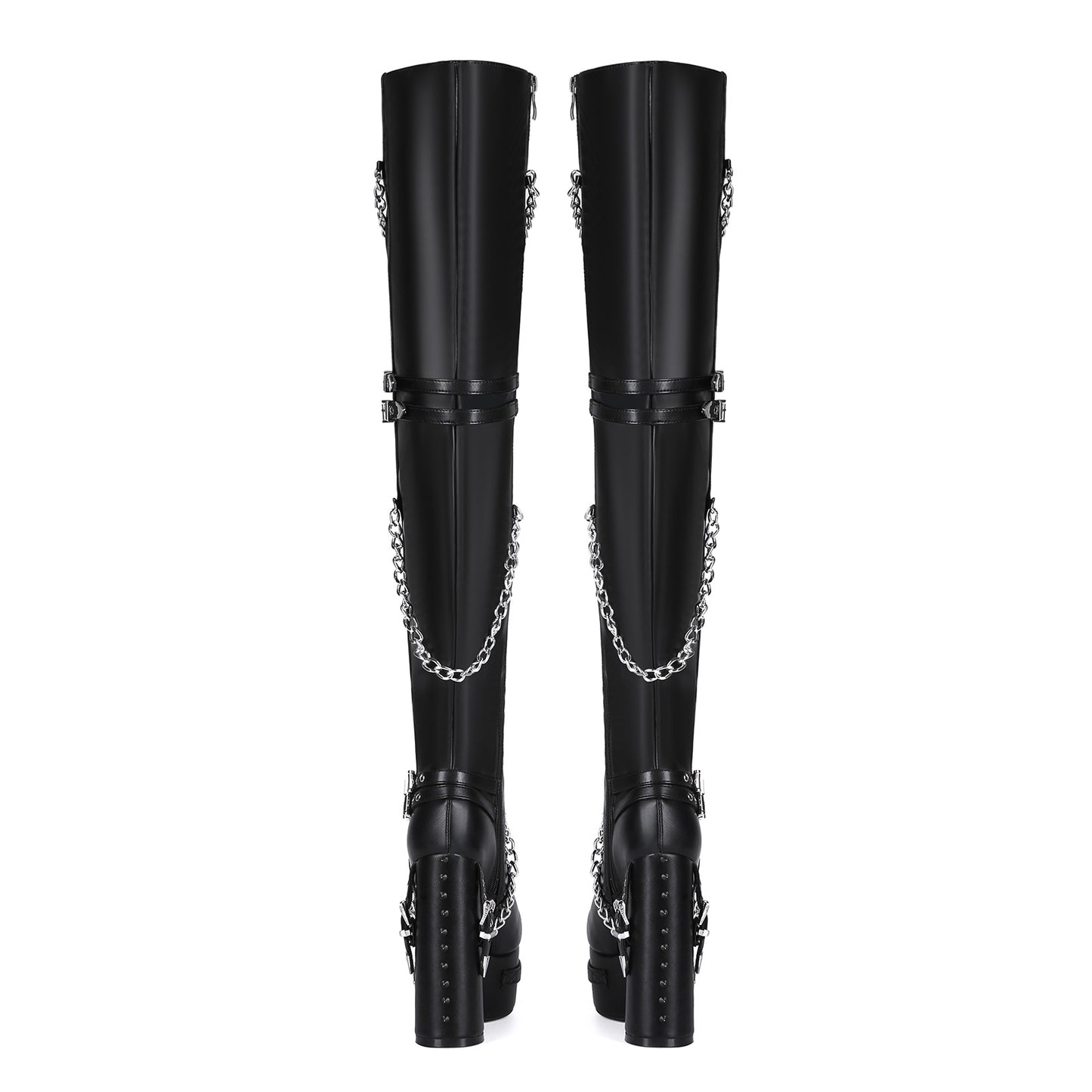 Razor Chain Thigh-High Boots